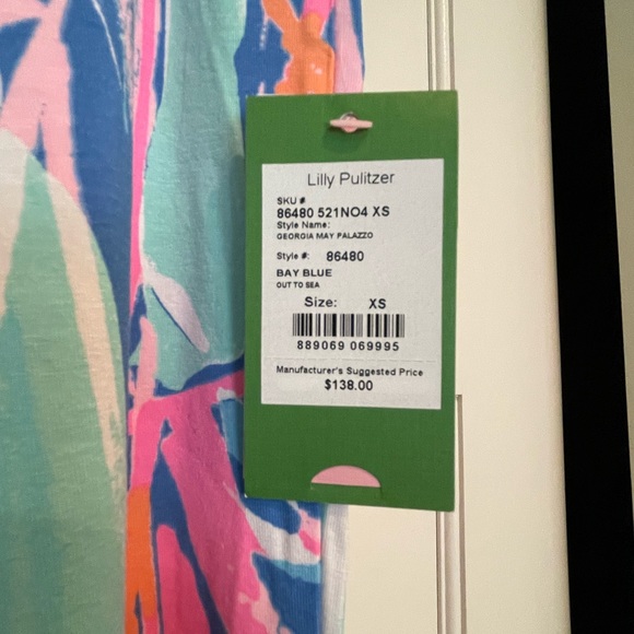 Lilly Pulitzer Georgia May Palazzo Pants Bay Blue Out To Sea XS - Picture 3 of 3